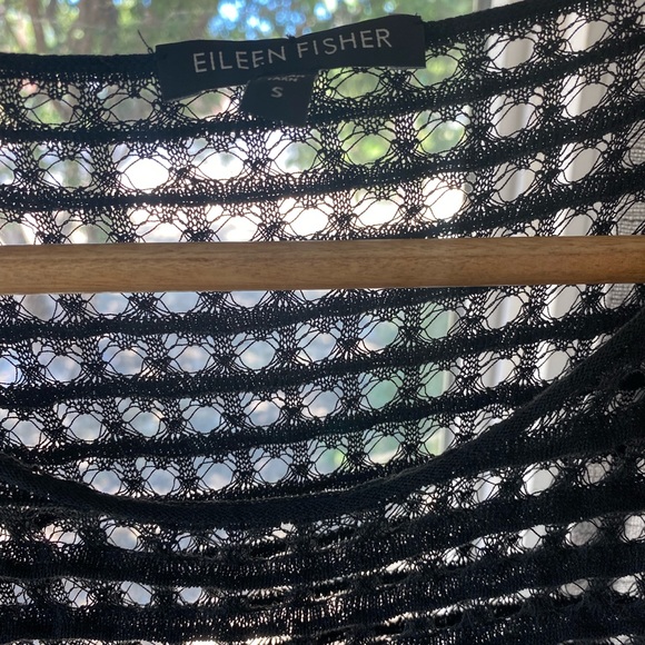 Eileen Fisher Black Asymmetrical Knit Blouse Size Small - Picture 3 of 7